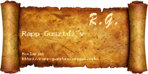 Rapp Gusztáv névjegykártya