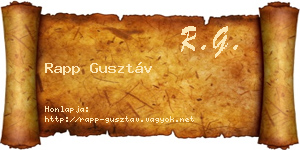 Rapp Gusztáv névjegykártya